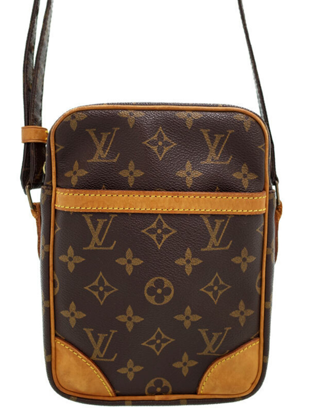 Louis Vuitton Monogram Danube Shoulder Bag Canvas Leather Brown